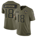 Men's Minnesota Vikings Justin Jefferson Nike Olive 2025 Salute to Service Limited Jersey