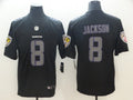 Men's Baltimore Ravens Lamar Jackson #8 Black Authentic Player Game Jerseys