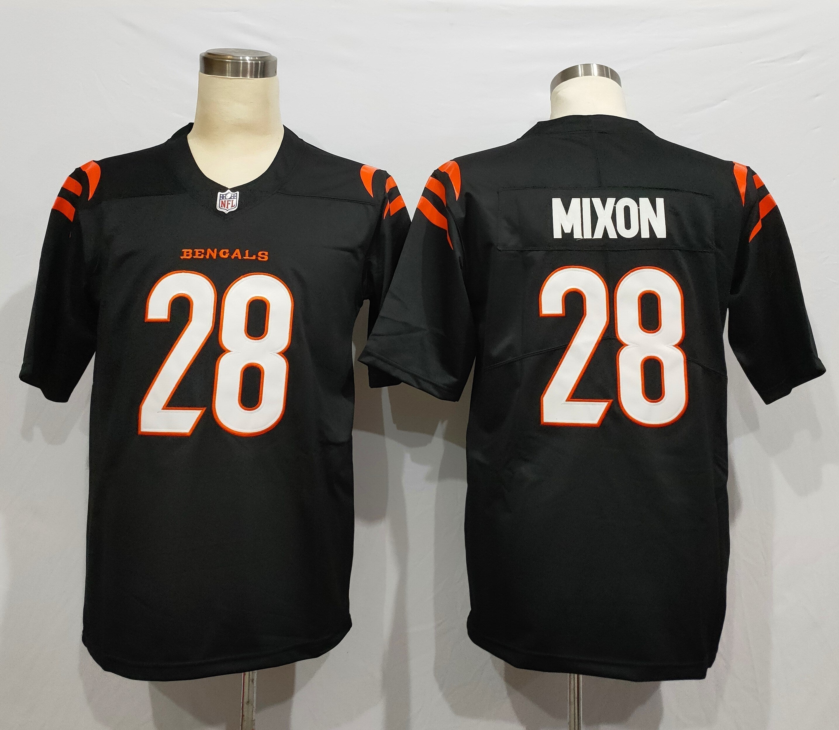 Men's Cincinnati Bengals Joe Mixon #28 Black Game Player Jersey2