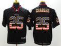 Men's Kansas City Chiefs Jamaal Charles #25 Black Game Jerseys