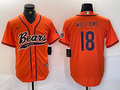 Men's Chicago Bears Caleb Williams #18 Orange Game Jerseys