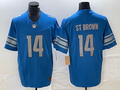 Men's Detroit Lions Amon-Ra St. Brown #14 Blue Game Jerseys