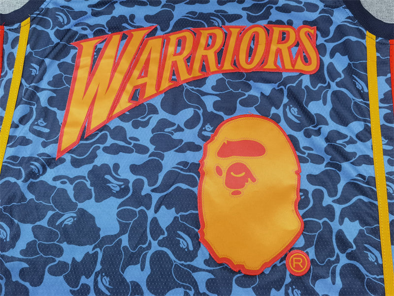 Men's Golden State Warriors x BAPE Navy 2009-10 Hardwood Classics Swingman Jerseys
