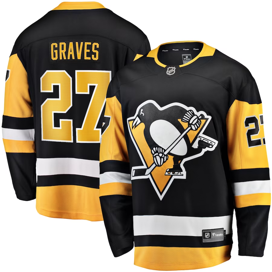 Men's Pittsburgh Penguins Ryan Graves #27 Black Player Game Jerseys