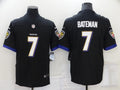 Men's Baltimore Ravens Rashod Bateman #7 Black Game Jerseys