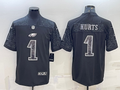 Men's Philadelphia Eagles Jalen Hurts #1 Black RFLCTV Limited Jerseys