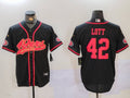 Men's San Francisco 49ers Ronnie Lott #42 Black Game Player Jerseys
