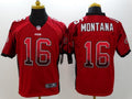Men's San Francisco 49ers Joe Montana #16 Red Authentic Game Jerseys