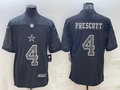 Men's Dallas Cowboys Dak Prescott #4 Black RFLCTV Limited Jerseys