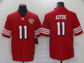 Men's San Francisco 49ers Brandon Aiyuk #11 Red 75th Anniversary Game Jerseys