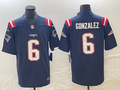 Men's New England Patriots Christian Gonzalez #6 Navy Team Game Jerseys