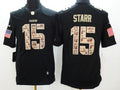 Men's Green Bay Packers Bart Starr #15 Black Game Jerseys