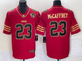Men's San Francisco 49ers Christian McCaffrey #23 Red 75th Anniversary Game Jerseys