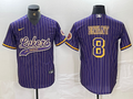 Men's Los Angeles Lakers Kobe Bryant #8 Purple Replica Player Jersey