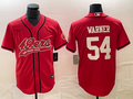 Men's San Francisco 49ers Fred Warner #54 Red Player Jerseys Joint Edition
