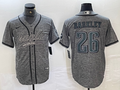 Men's Philadelphia Eagles Saquon Barkley #26 Gray Game Jerseys Joint Edition