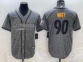 Men's Pittsburgh Steelers T.J. Watt #90 Gray Game Jerseys Joint edition