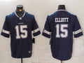 Men's Dallas Cowboys Ezekiel Elliott #15 Navy Game Jerseys