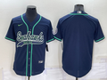 Men's Seattle Seahawks Navy Blank Jerseys