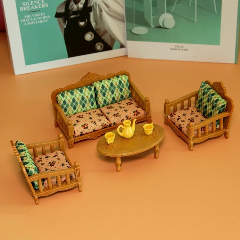 1:12 Scale Dollhouse Miniature Furniture Set – Sofa & Piano Ornaments for Girls