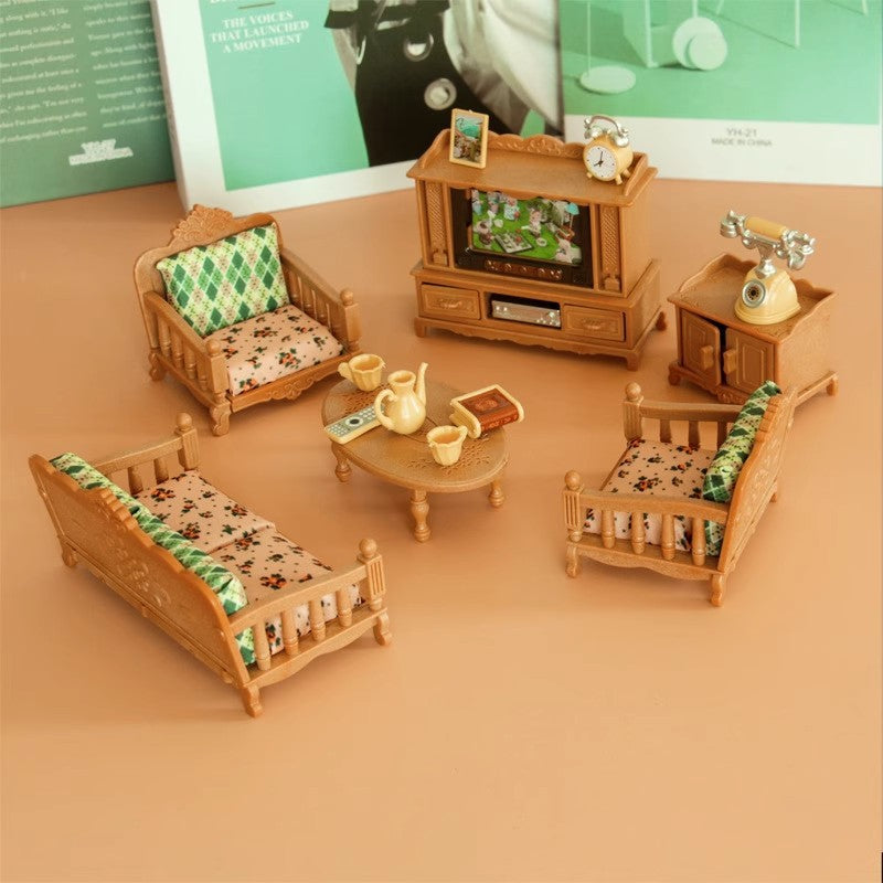 1:12 Scale Dollhouse Miniature Furniture Set – Sofa & Piano Ornaments for Girls