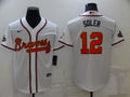 Men's Atlanta Braves Jorge Soler #12 White Replica Jerseys