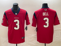Men's Houston Texans Tank Dell #3 Red Player Game Jerseys
