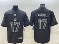 Men's Miami Dolphins Jaylen Waddle #17 Black RFLCTV Limited Jerseys