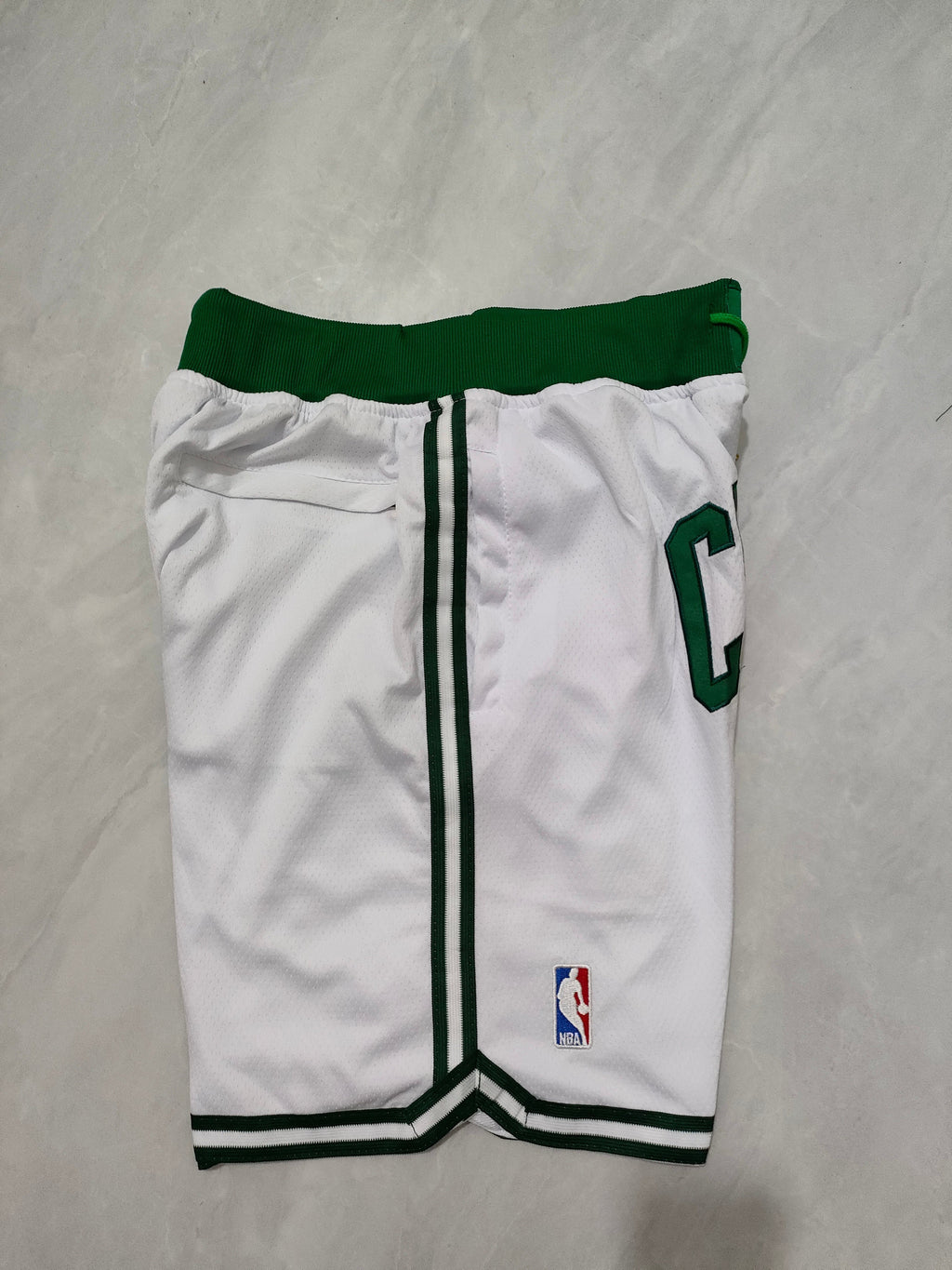 JUST DON Boston Celtics White Pocket Shorts