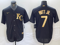 Men's Kansas City Royals Bobby Witt Jr. #7 Black Replica Player Jerseys