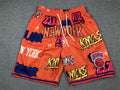 Men's New York Knicks Orange Graffiti Edition Pocket Shorts1