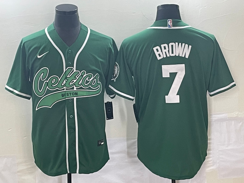 Men's Boston Celtics Jaylen Brown #7 Green Replica Player Jersey