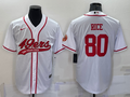 Men's San Francisco 49ers Jerry Rice #80 White Game Jerseys Joint Edition