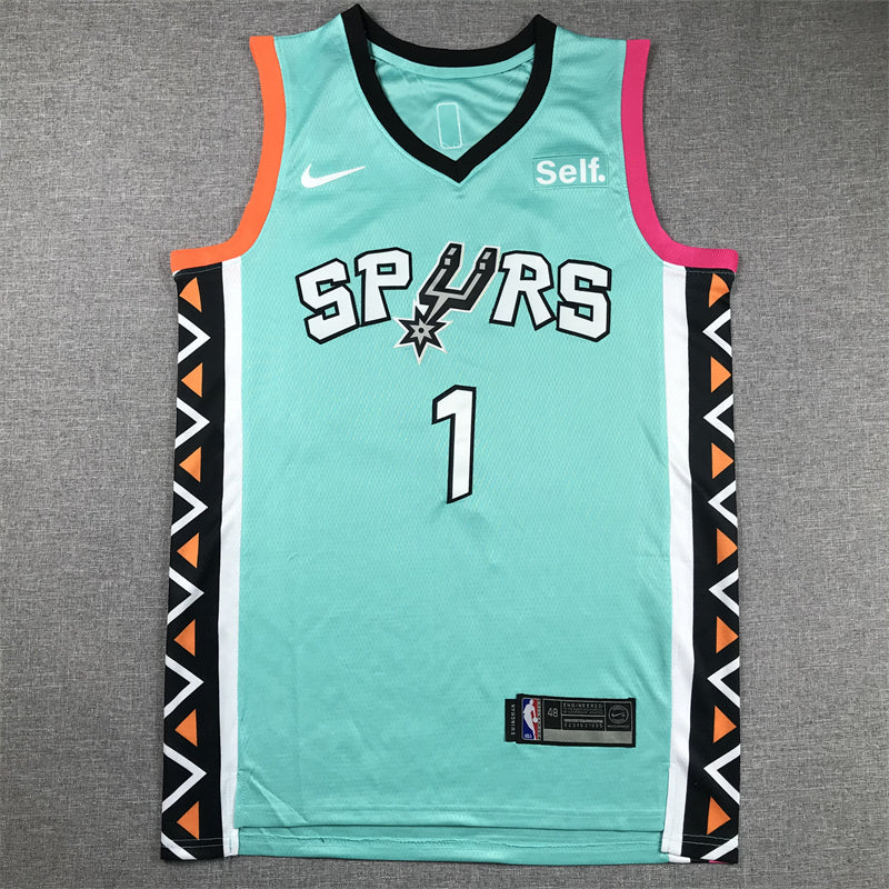 Men's San Antonio Spurs Victor Wembanyama #1 Turquoise 2022/23 Swingman Jerseys - City Edition