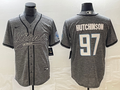 Men's Detroit Lions Aidan Hutchinson #97 Gray Game Jerseys Joint Edition