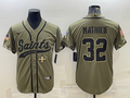 Men's New Orleans Saints Tyrann Mathieu #32 Olive 2022 Salute To Service Retired Player Limited Jerseys Joint Edition