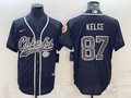 Men's Kansas City Chiefs Travis Kelce #87 Black RFLCTV Limited Jerseys Joint Edition