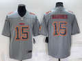Men's Kansas City Chiefs Patrick Mahomes #15 Grey Game Jerseys